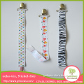 wholesale 7 inch printed fabric ribbon pacifier clips
